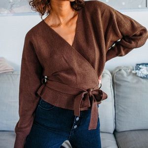 Sweet and Sophisticated wrap sweater Lulus